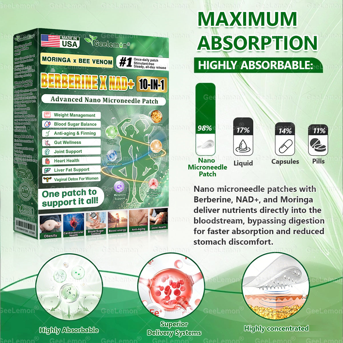 💫💫💫𝐎𝐟𝐟𝐢𝐜𝐢𝐚𝐥 𝐔𝐒 𝐒𝐭𝐨𝐫𝐞 🇺🇸  | 🧑‍⚕️🩺 𝐆𝐞𝐞𝐋𝐞𝐦𝐨𝐧® Moringa · Berberine × NAD+ 𝟏𝟎-𝐢𝐧-𝟏 𝐀𝐝𝐯𝐚𝐧𝐜𝐞𝐝 𝐍𝐚𝐧𝐨 𝐌𝐢𝐜𝐫𝐨𝐧𝐞𝐞𝐝𝐥𝐞 𝐏𝐚𝐭𝐜𝐡 — 𝐎𝐧𝐜𝐞 𝐃𝐚𝐢𝐥𝐲, 𝐕𝐢𝐬𝐢𝐛𝐥𝐞 𝐑𝐞𝐬𝐮𝐥𝐭𝐬 𝐢𝐧 𝟕 𝐃𝐚𝐲𝐬